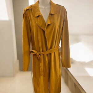 EMMA Faux-Suede Wrap Trench Coat